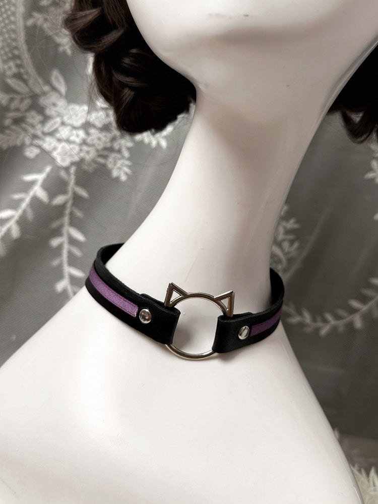 Ring Choker Rot Blau Tenshi Lila Licht / Kaiwai Katzenohr