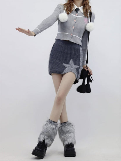 Gray for Fur Y2K Warmers Faux Leg Winter Style