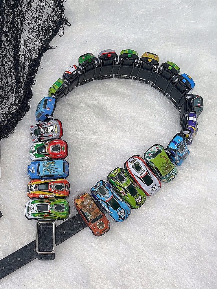 Racer Car PU Decorated Y2K Belt