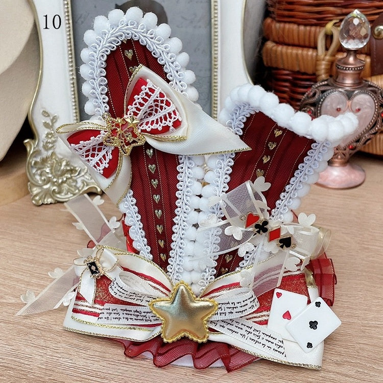 Options Mini Decorated Hat Poker in Vibes Ears Wonderland Alice Bowknot 11 Details Bunny