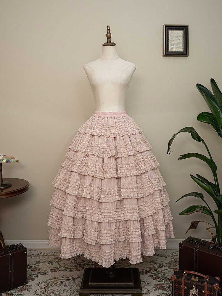 Tea-Length Ruffled Underskirt with Tiered Details - Miss Point