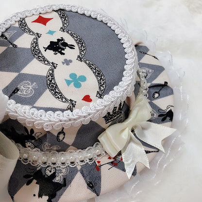 Wunderland Grau Mini Verzierte Hasen Poker Ohren Alice Vibes Hut in