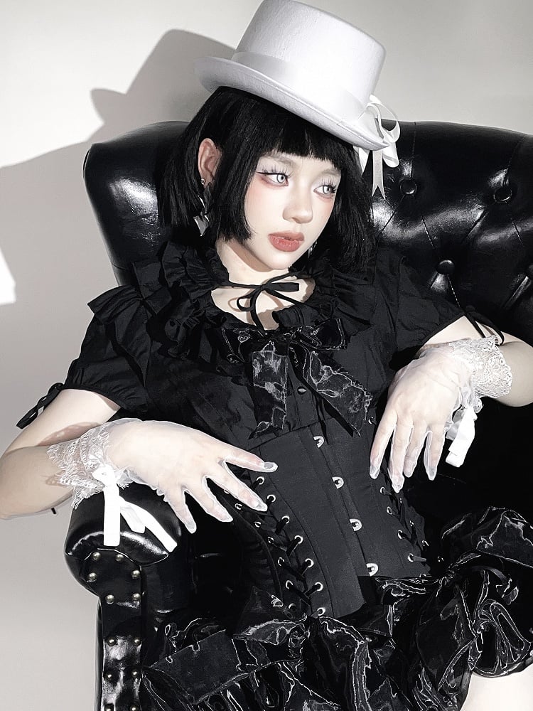 Korsett-Shorts Super Lolita Taille Gothic High Schwarz