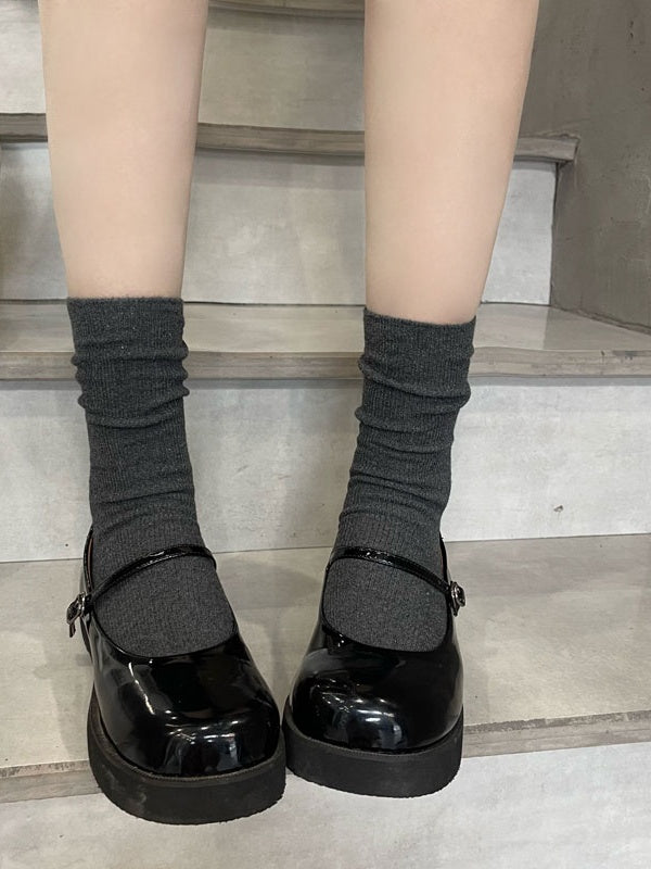 Socks Colors Cute Solid-Color Cotton 10 JK