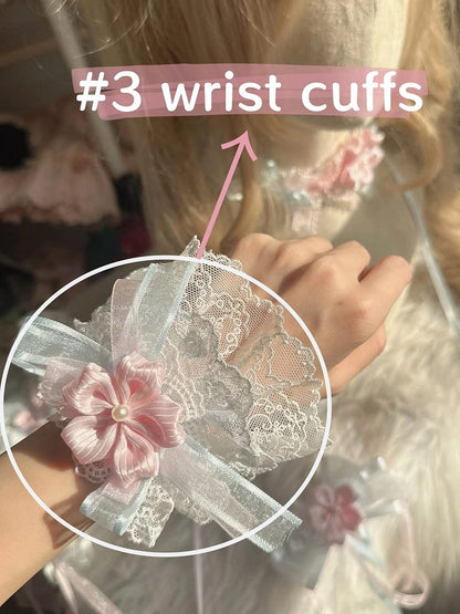 Floral Accessories (Ring or Wrist Sakura Pink Cuffs) Sweet Lolita