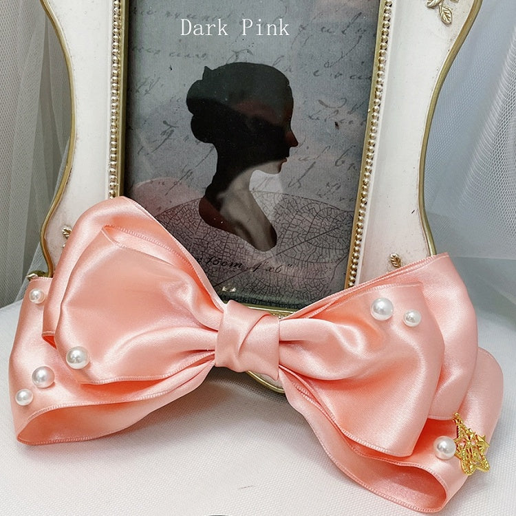 Star Color Decorated Bowknot Hairclip Options 8 Charm Beaded