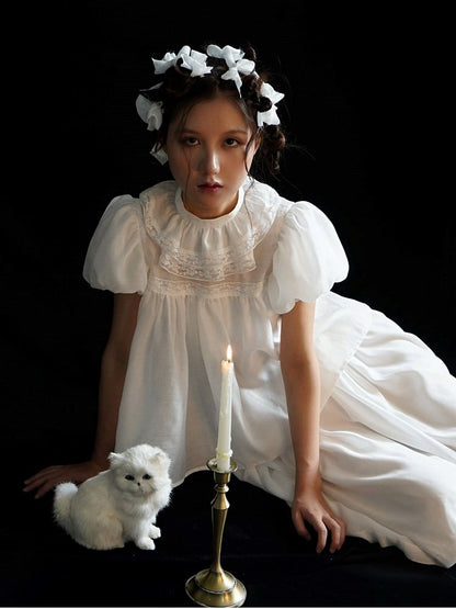 White Sleeves Blouse Ruff Puff Lolita Collar