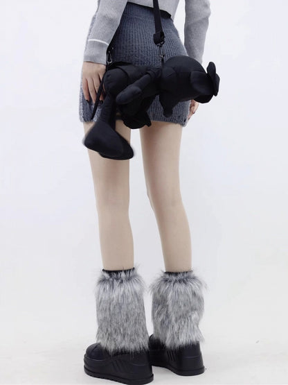 Gray for Fur Y2K Warmers Faux Leg Winter Style