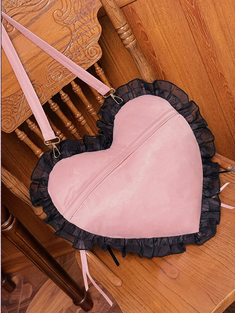 Heart-shaped Purple Pink Sweet Bag Hand / Teddy Lolita Patch