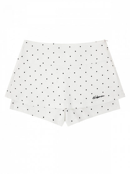 White Skort with Polka Dot Pattern - Languid Park