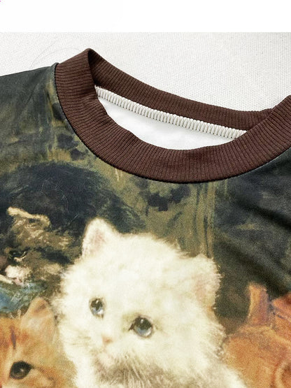 Kaffee süßes Kätzchen Cropped Top