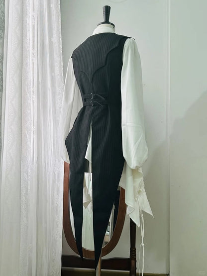 Gothic Ouji Schwalbe Geschwungene Saumflügel und schwarzer Westekragenschwanz Lolita Fledermaus