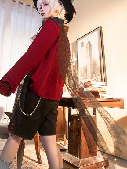 Prince Spider Web Ouji Lolita Gothic Schwarzer Schal