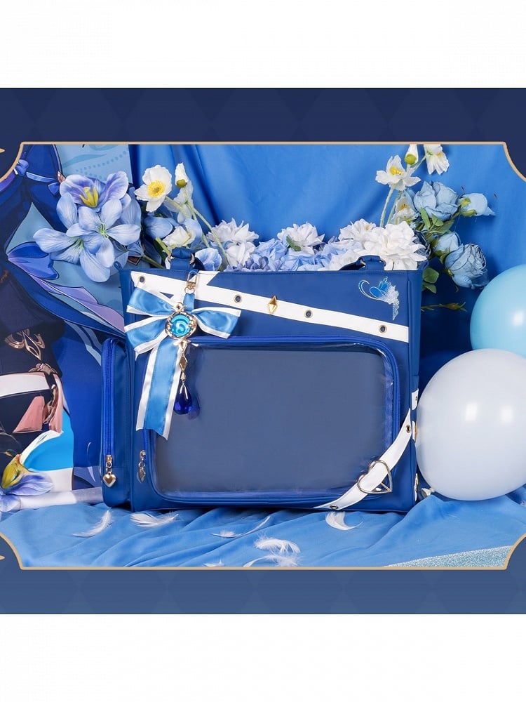 Blue Game-inspired Kawaii Crossbody Ita Bag with Charm - thejunco