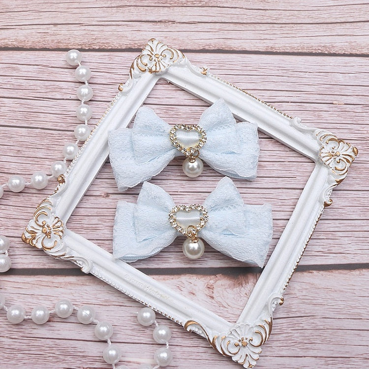 Bowknot Pearl Options Color Kei 10 Hairclip Rhinestone Jirai Lace Heart