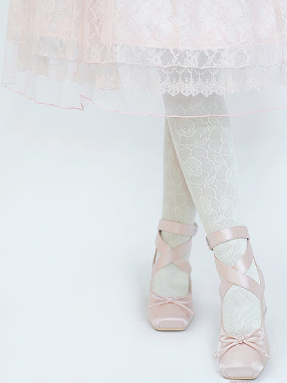 Ankle Ballet Pink Elegant Light Straps Satin Wraparound - Shoes