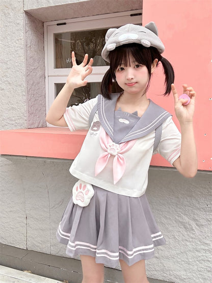 Design Neckline JK Kitty Gray and White Sailor Collar Uniform