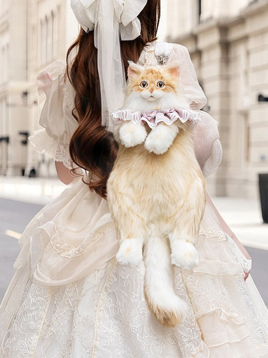 Bag Plush Backpack/Crossbody - Size 2 Cat Colors Large Realistic