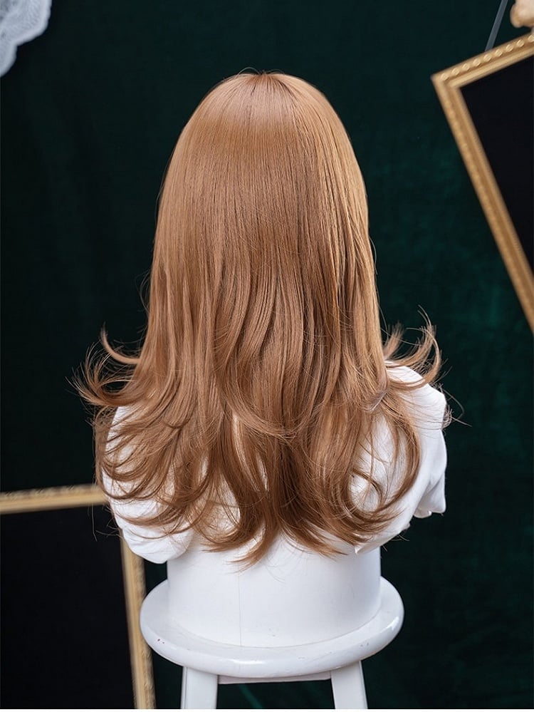 Caramel 56cm Straight Wig with Air Bangs - Alice Garden