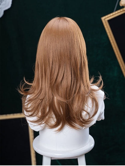 Caramel 56cm Straight Wig with Air Bangs - Alice Garden