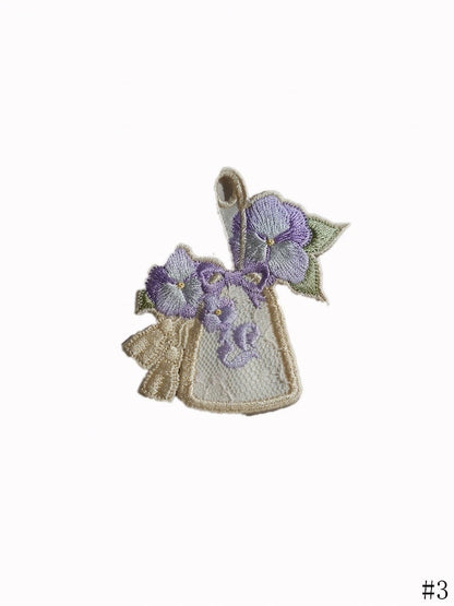 / Purple Hat Umbrella Brooch Embroidery Flower