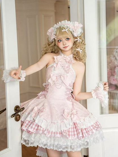 / リストロリータピンクのスイートカフスヘアバンド