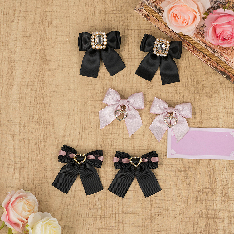 Bow Kei | Hairclips 10 Jirai with Rhinestone Options Butterfly Elegant Square