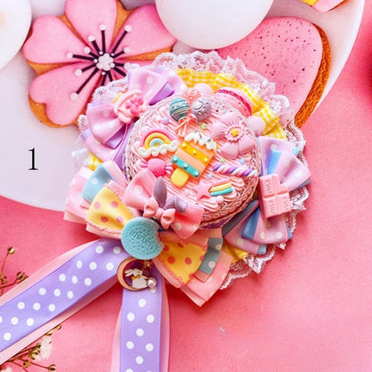 Bunte Schleife Haarspange Abzeichen Halskette Handgelenksfesseln