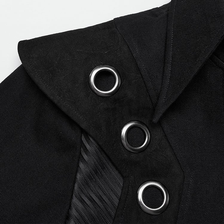Black Men's Punk Visual Long Jacket