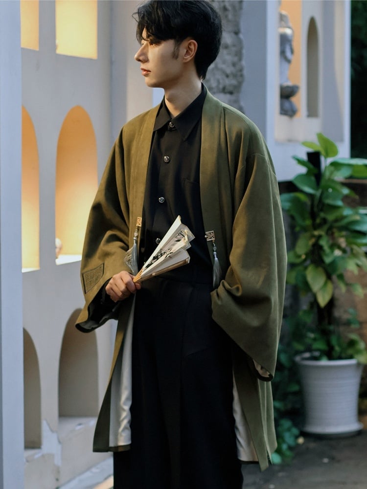 Chinese in Unisex Green - Jacket Long Style Sleeve Embroidery