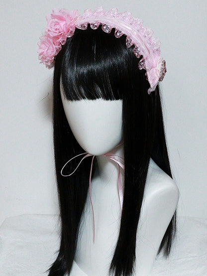 with Trim Pink Light Hairband Ruffles