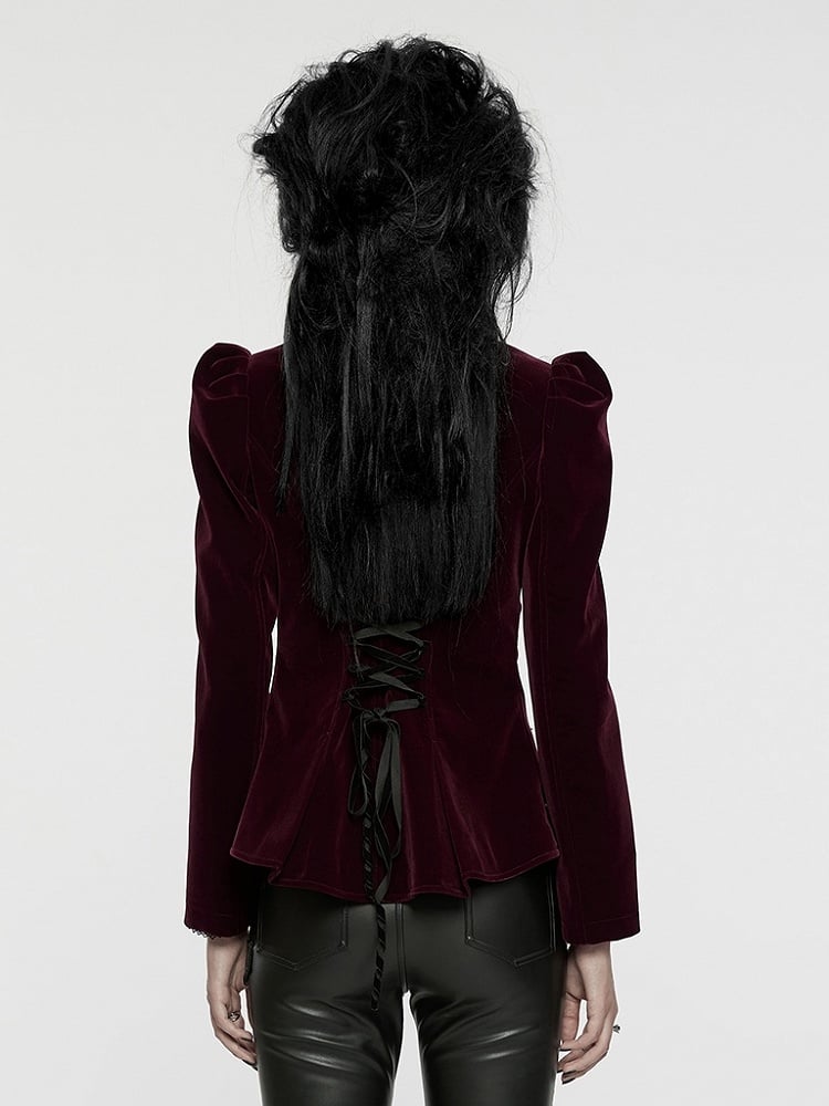 Gothic Chinese Style Coat Red