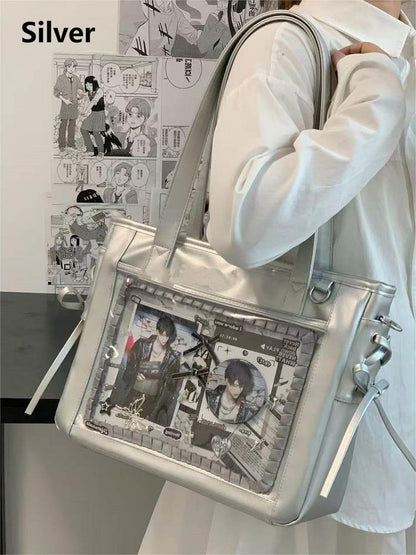 Tote Colors Accents Bag Side Tie 8 Ita with PU Bow