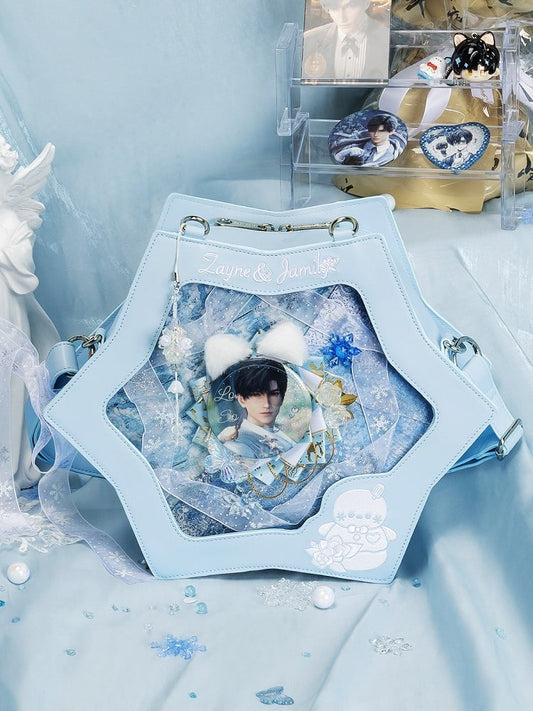 Snowflake Crossbody Ita Bag Transparent - thejunco