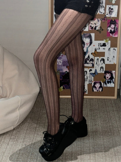 Pattern Y2K Color Floral Options Tights 6 Details Striped