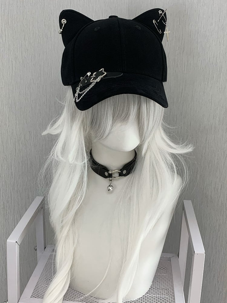 Ohrstecker Verzierte Kätzchenmütze Stern Blau/Schwarz/Gelb Kreuz Charm Schnalle