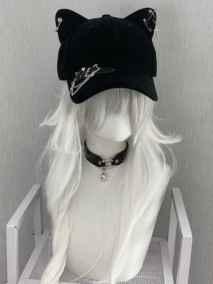 Ohrstecker Verzierte Kätzchenmütze Stern Blau/Schwarz/Gelb Kreuz Charm Schnalle