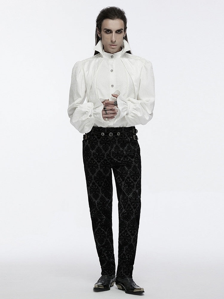 Goth Men's Collar Palace White Shirt Gorgeous Stand