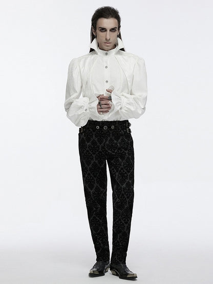 Goth Men's Collar Palace White Shirt Gorgeous Stand