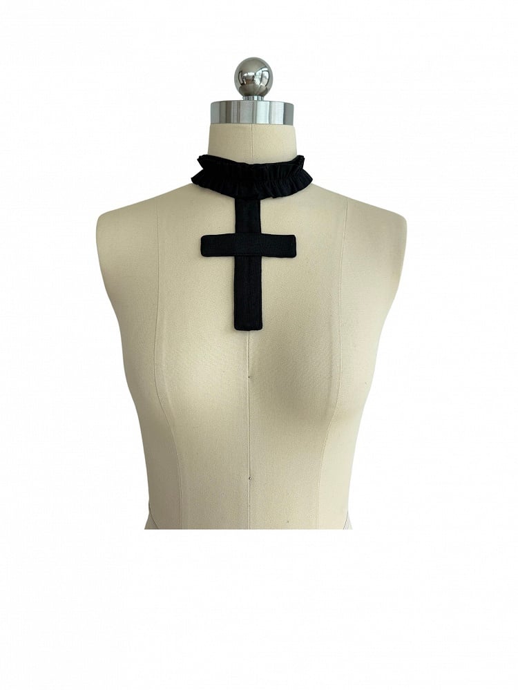 Gothic Black Cross Choker - Damn Girl