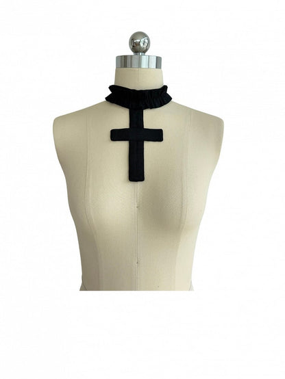 Gothic Black Cross Choker - Damn Girl