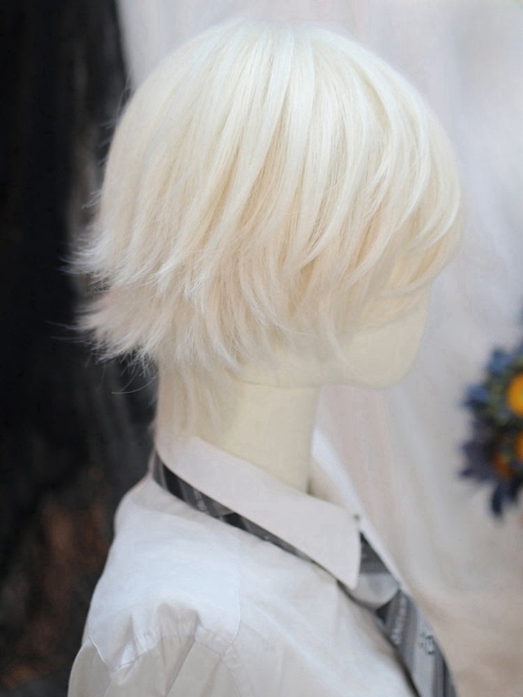 Milchweiße 25CM Ouji Kurze Perücke