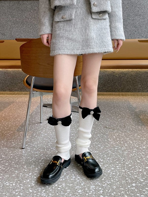 Bowknot With Details Black Black/White Leg Sleeves