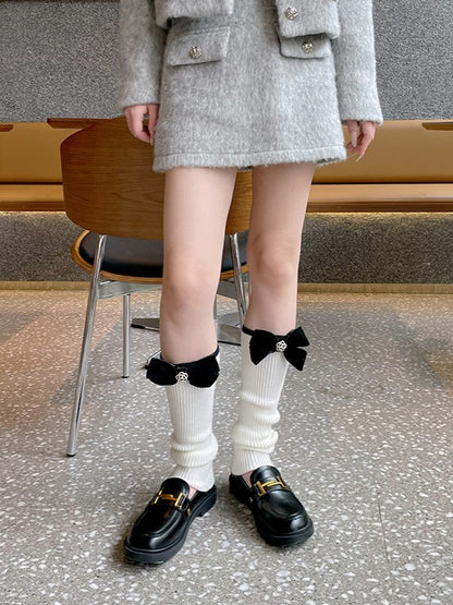 Bowknot With Details Black Black/White Leg Sleeves