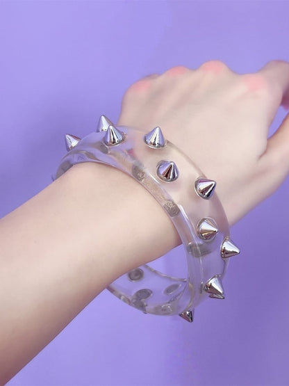 Y2K Black/White/Red/Pink/Transparent Studs Bracelet Punk