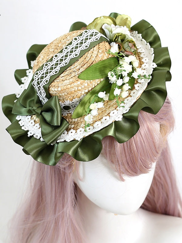The Lily Decorated Hat Country Kei Valley Lolita Mini Of Straw Mori