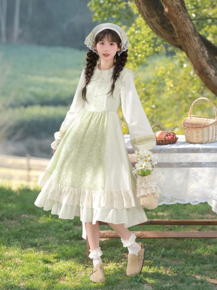 フリル袖ブラウス ピーターパンカラー ロング ライトイエロー