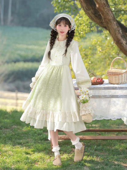 フリル袖ブラウス ピーターパンカラー ロング ライトイエロー