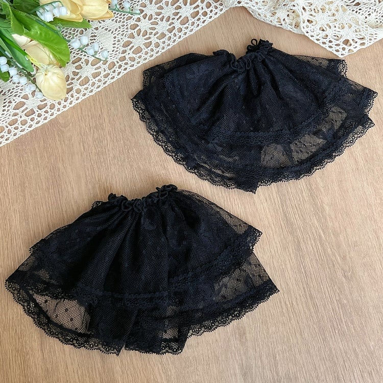 Black Removable Lace Sleeves - With PUJI
