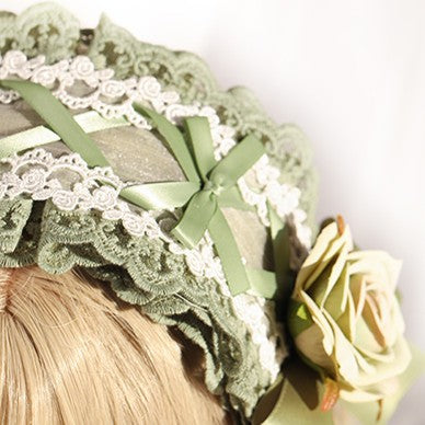 Flower Lace Accents Green with Hairband Lolita